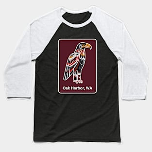 Oak Harbor Washington Native American Indian American Red Background Eagle Hawk Haida Baseball T-Shirt